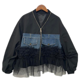 CUSTOM DESIGN MESH DENIM JACKET