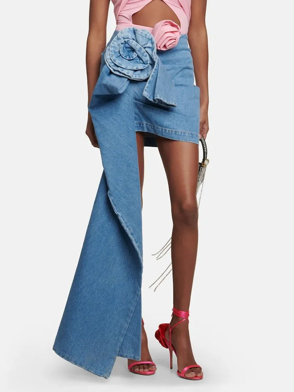 WILD ROSE DENIM SKIRT