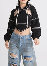 OPULA CUTOUT CROP HOODIE