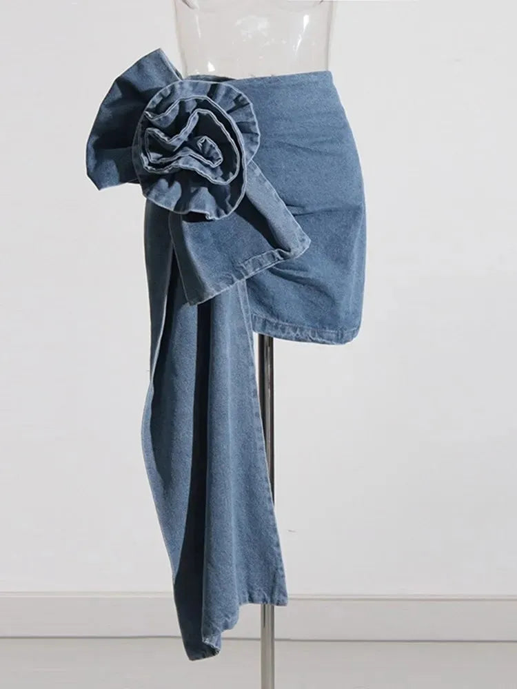 WILD ROSE DENIM SKIRT