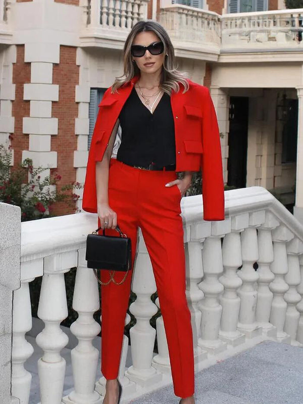 OPULA CASUAL RED TWO PIECE SET