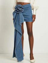 WILD ROSE DENIM SKIRT