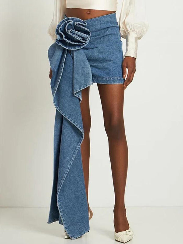 WILD ROSE DENIM SKIRT