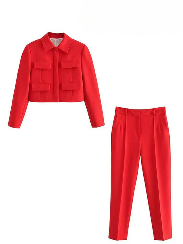 OPULA CASUAL RED TWO PIECE SET
