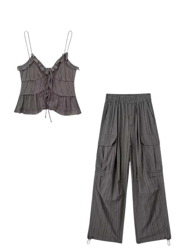 VINTAGE LACING TWO PIECE SUIT