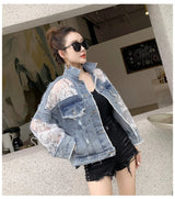 PATCHWORK LACE DENIM JACKET