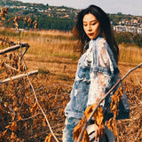 PATCHWORK LACE DENIM JACKET