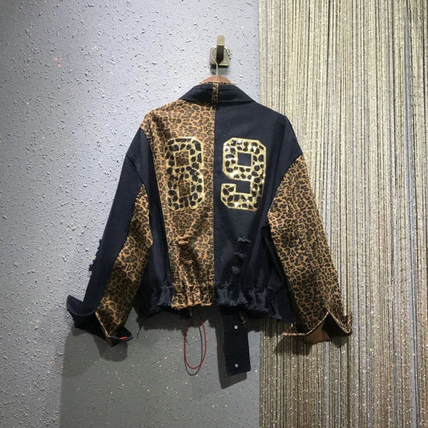 OPULA CUSTOM DESIGN LIMITED EDITION LEOPARD DENIM CEKET