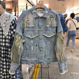 PATCHWORK LACE DENIM JACKET