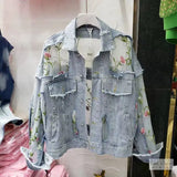 PATCHWORK LACE DENIM JACKET