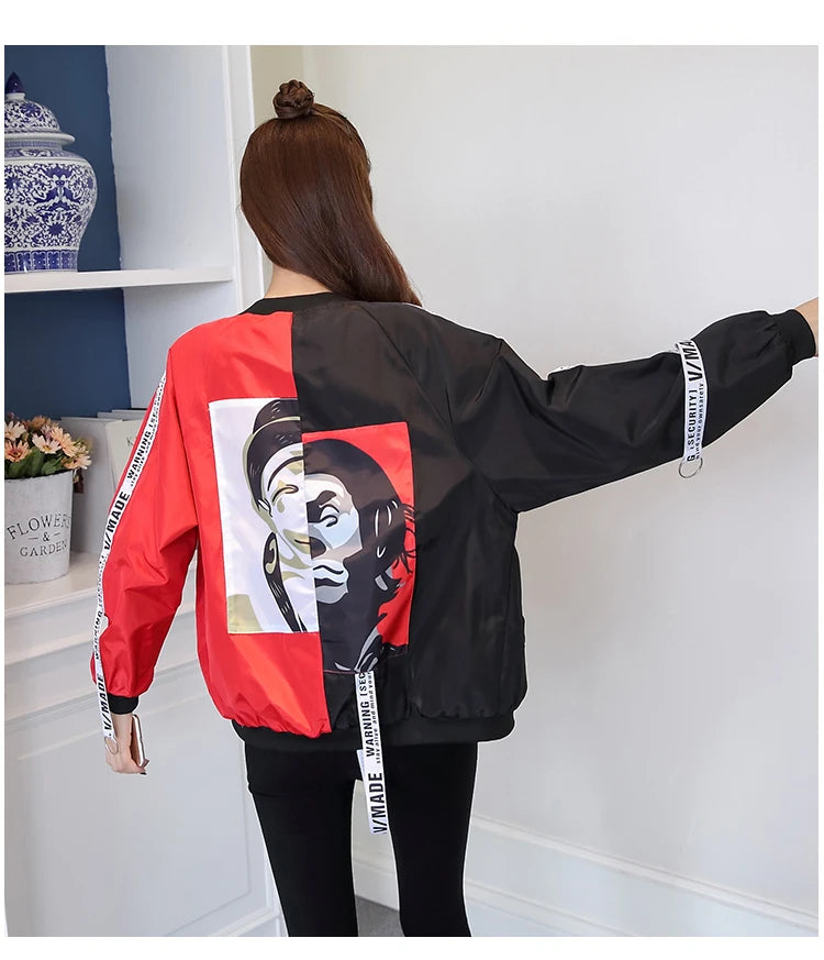 CLOWN PRINT BASEBALL JACKET