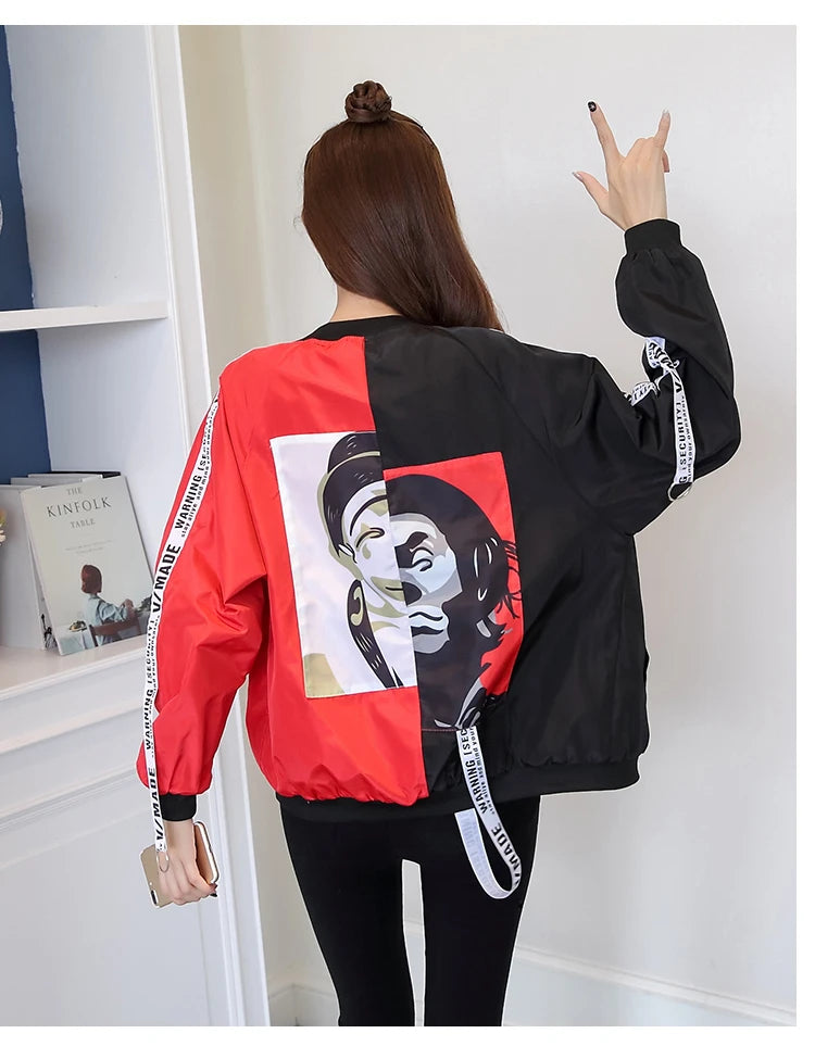 CLOWN PRINT BASEBALL JACKET