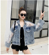 PATCHWORK LACE DENIM JACKET