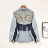 VINTAGE FRINGE LOOSE DENIM JACKET