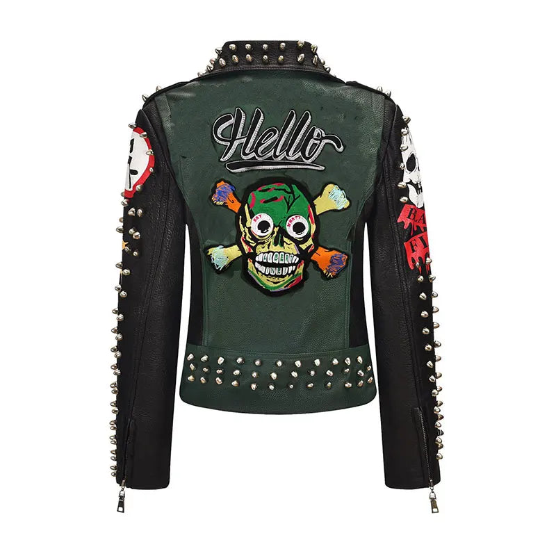 OPULA STREET STAR SKULL PUNK GRAFFITI JACKET