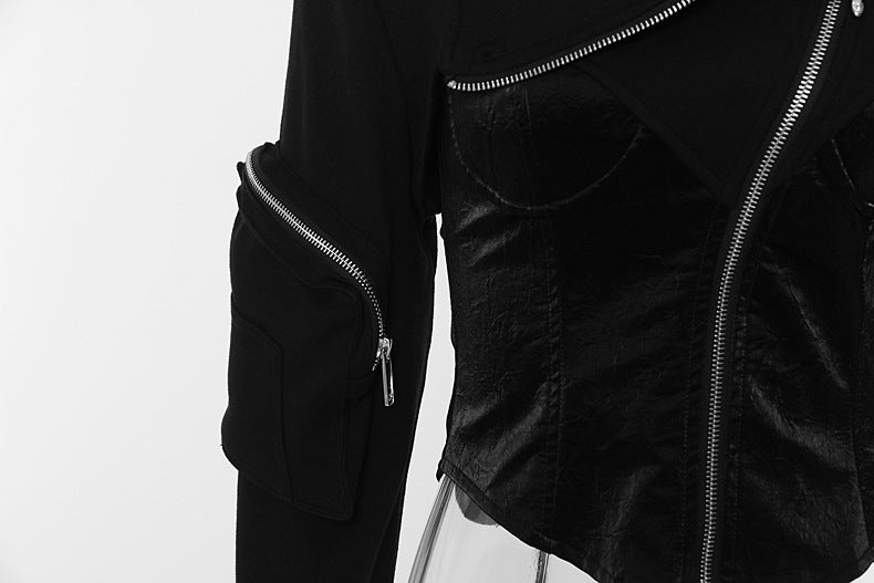 IRREGULAR LACE-UP SLIM COAT