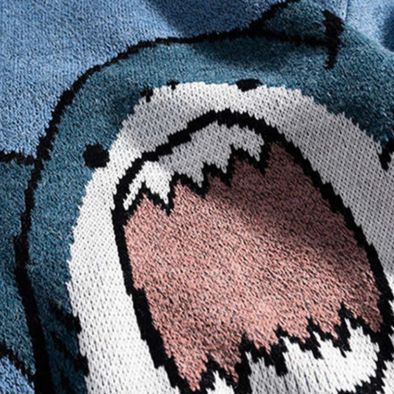 KNITTED SHARK LOOSE JUMPER