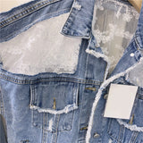 PATCHWORK LACE DENIM JACKET