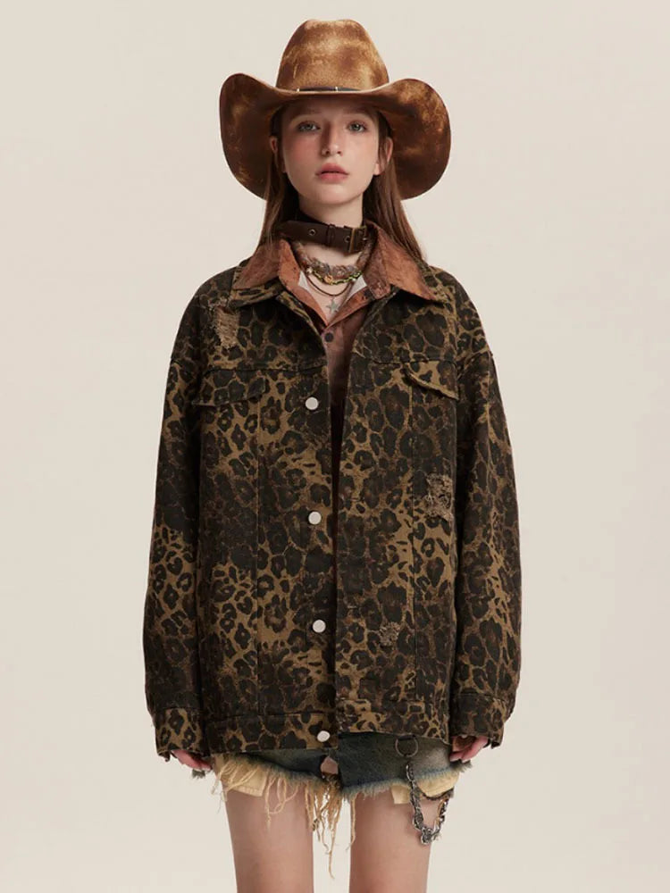 OPULA VINTAGE BLACK LEOPARD JACKET