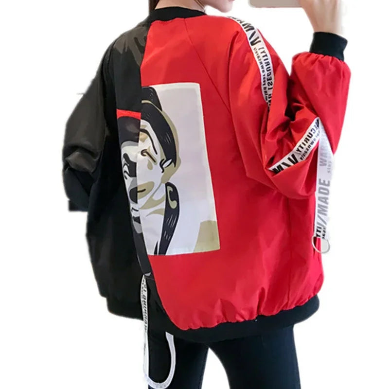 CLOWN PRINT BASEBALL JACKET