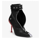 OPULA FRONT ZIPPER BUCKLE HEELS