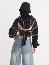 OPULA CUTOUT CROP HOODIE