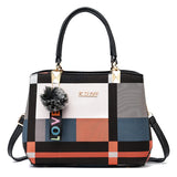 STYLISH PLAID PATTERN HANDBAG