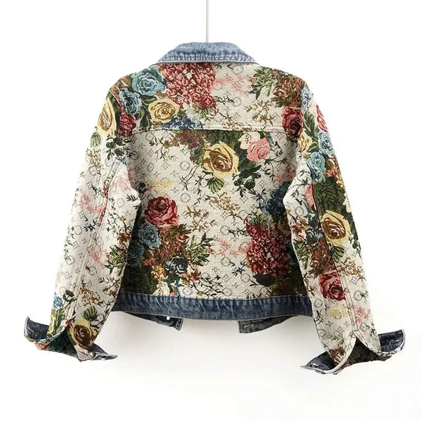 SPLICING COWGIRL DENIM JACKET