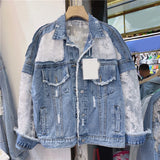 PATCHWORK LACE DENIM JACKET