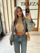 OPULA ZIPPER LOOSE DENIM JACKET