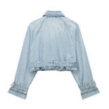OPULA VINTAGE CROP WASHED DENIM JACKET