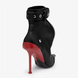 OPULA FRONT ZIPPER BUCKLE HEELS