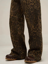 OVERSIZE VINTAGE LEOPARD DENIM JEANS