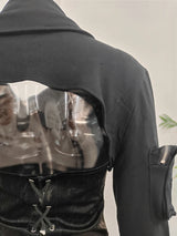 IRREGULAR LACE-UP SLIM COAT