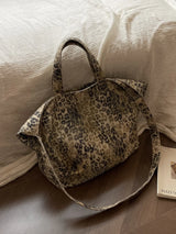 VINTAGE LEOPARD PATTERN TOTE BAG