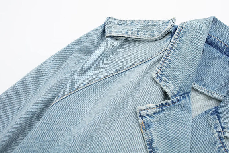 OPULA VINTAGE CROP WASHED DENIM JACKET