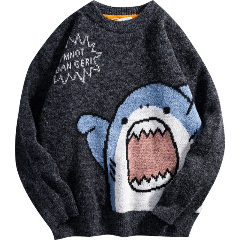 KNITTED SHARK LOOSE JUMPER