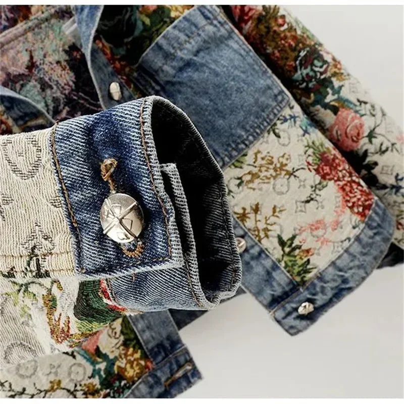 SPLICING COWGIRL DENIM JACKET