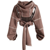OPULA CUTOUT CROP HOODIE
