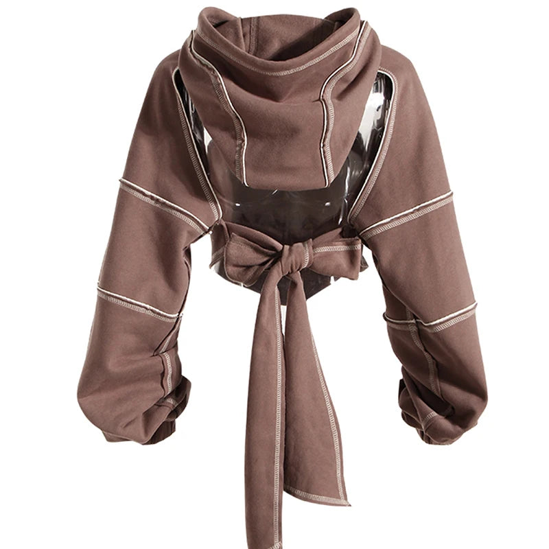 OPULA CUTOUT CROP HOODIE