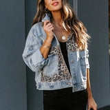 LEOPARD PATCH DENIM JACKET