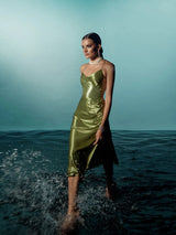 JOSELYNN SATIN MIDI DRESS