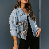 LEOPARD PATCH DENIM JACKET