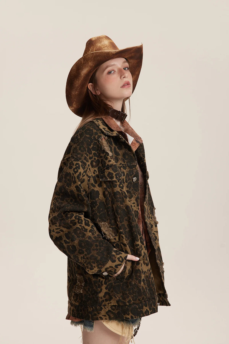 OPULA VINTAGE BLACK LEOPARD JACKET
