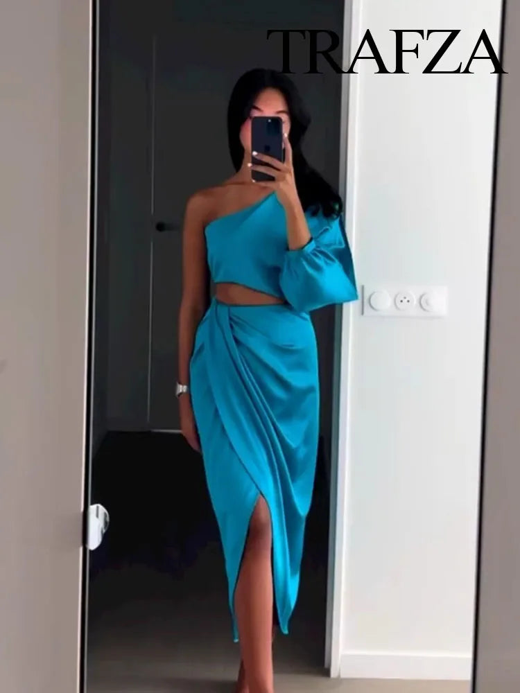 OPULA ASYMMETRIC ELEGANT PARTY DRESS