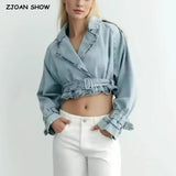 OPULA VINTAGE CROP WASHED DENIM JACKET
