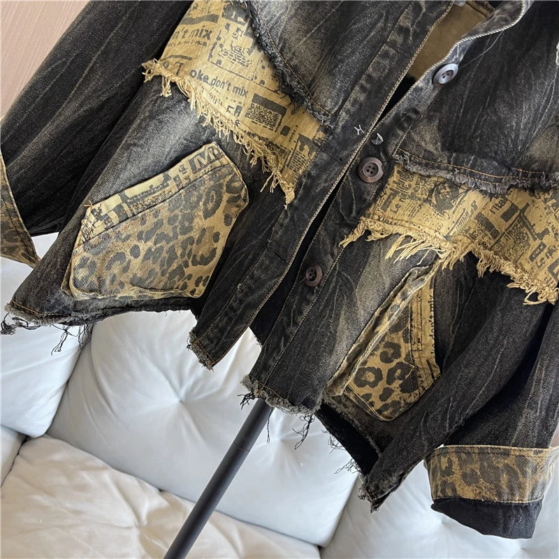 CUSTOM DESIGN PATCHWORK LEOPARD JACKET