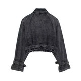 OPULA VINTAGE CROP WASHED DENIM JACKET