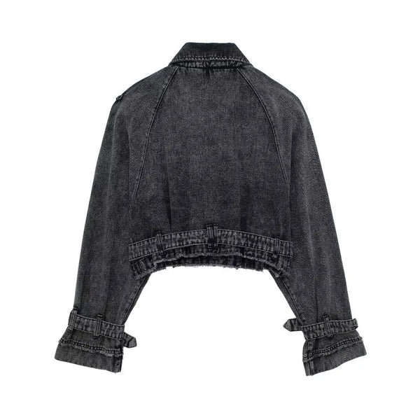 OPULA VINTAGE CROP WASHED DENIM JACKET