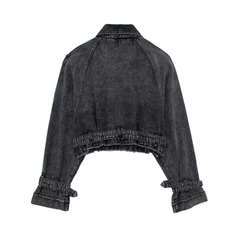 OPULA VINTAGE CROP WASHED DENIM JACKET